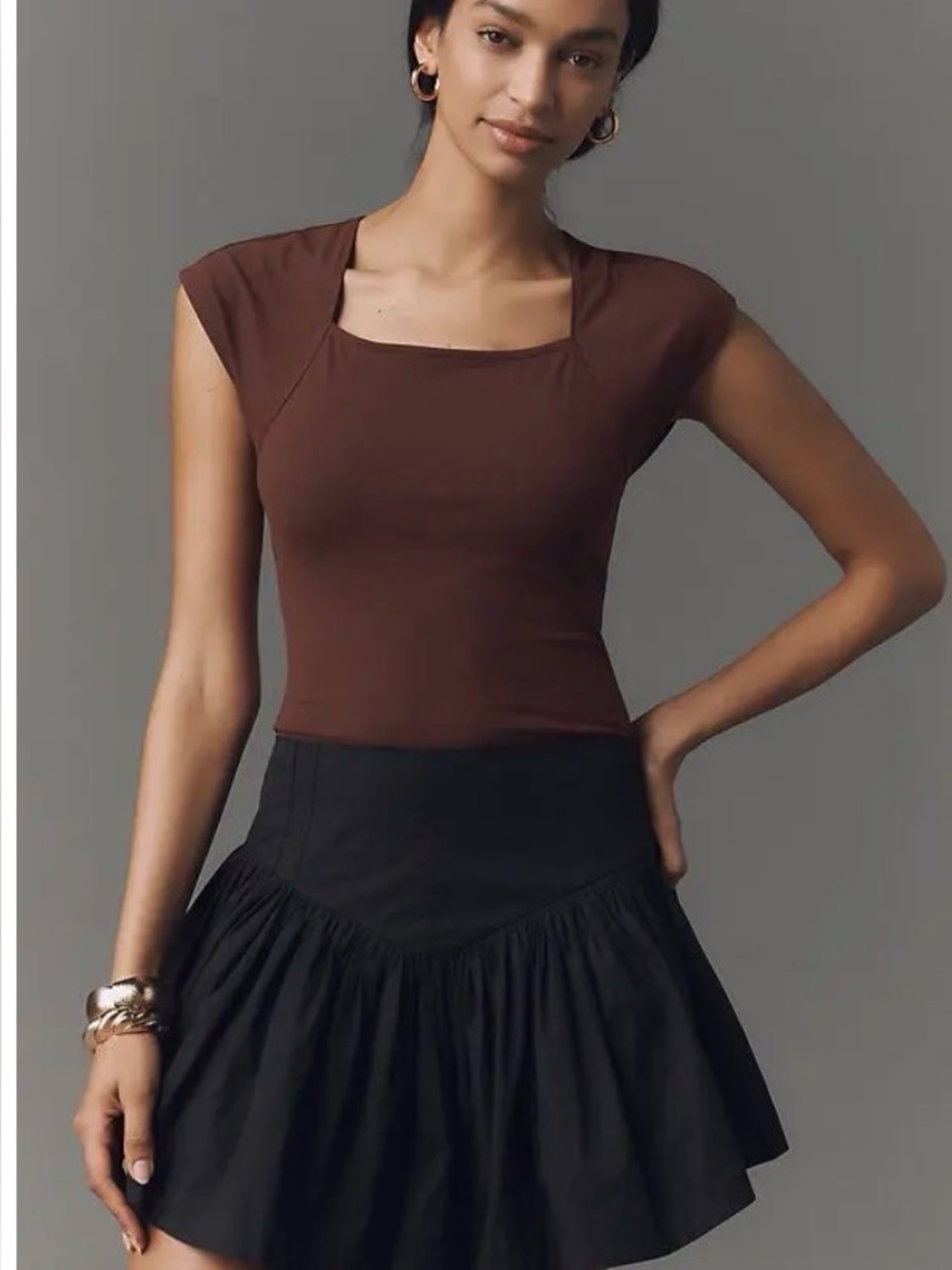 NWT Antropologie  Short-Sleeve Square-Neck Bodysuit size M